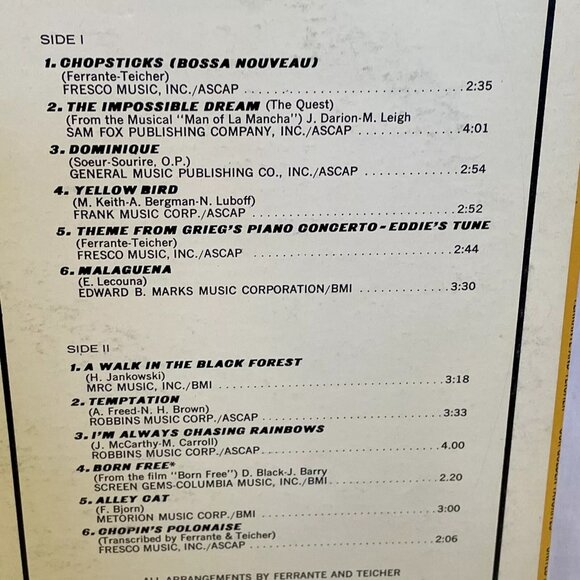 Ferrante & Teicher Our Golden Favorites (Vinyl, 1967) United Artists UAS 6556 VG - Picture 4 of 10